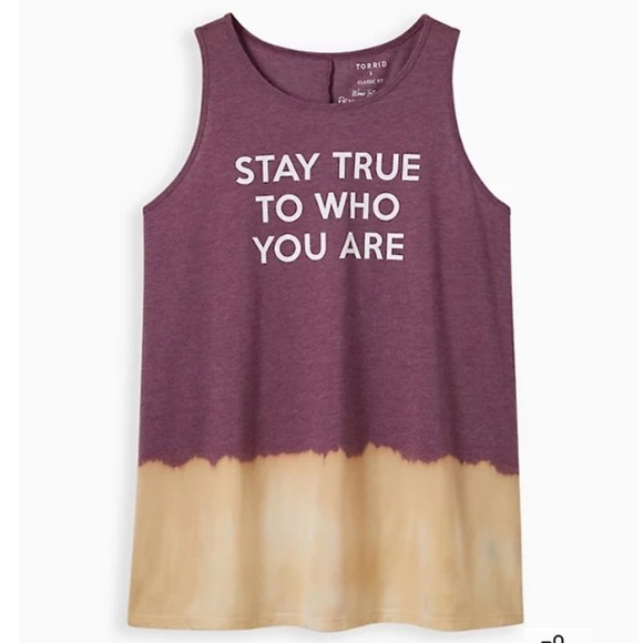 torrid Tops - Torrid Wmn 2X Purple Dye Classic Fit Stay True To Who You Are Everyday Tank NWOT